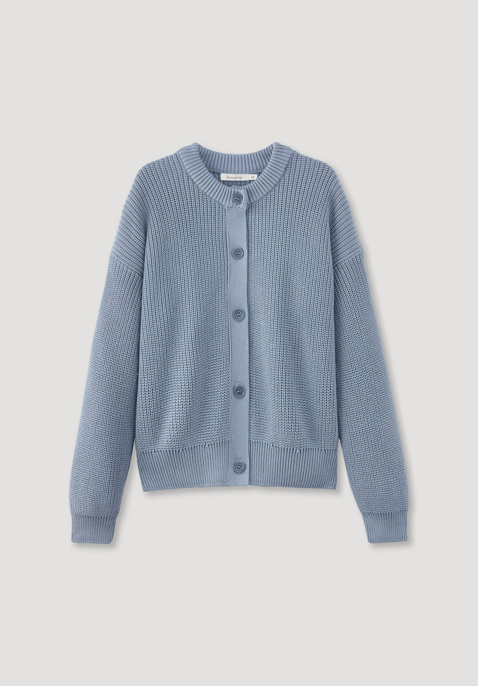 Rundhals-Cardigan aus reiner Bio-Baumwolle