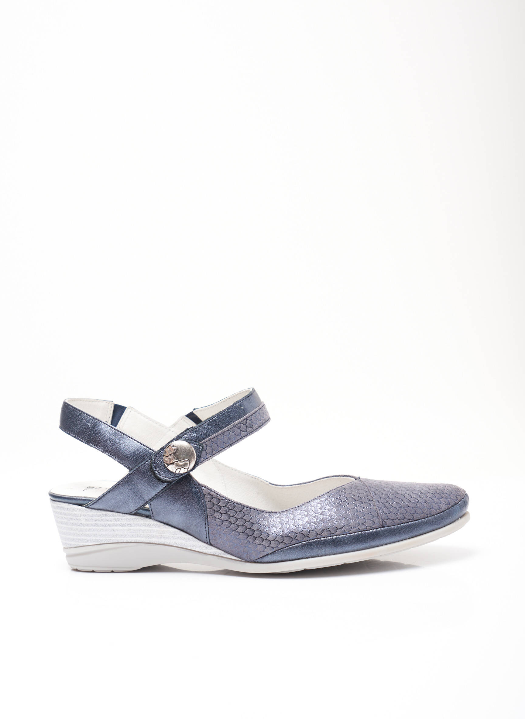 J Metayer Sandales Nu Pieds Femme couleur bleu