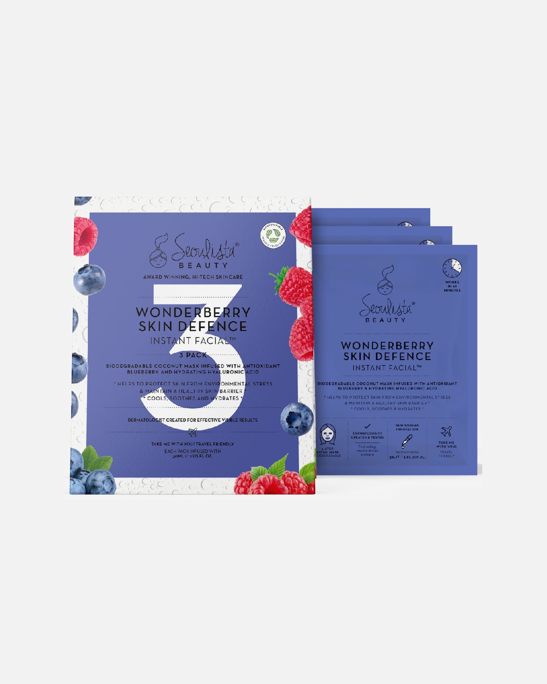 seoulista beauty Wonderberry Instant Facial – viacbalenie 3 ks