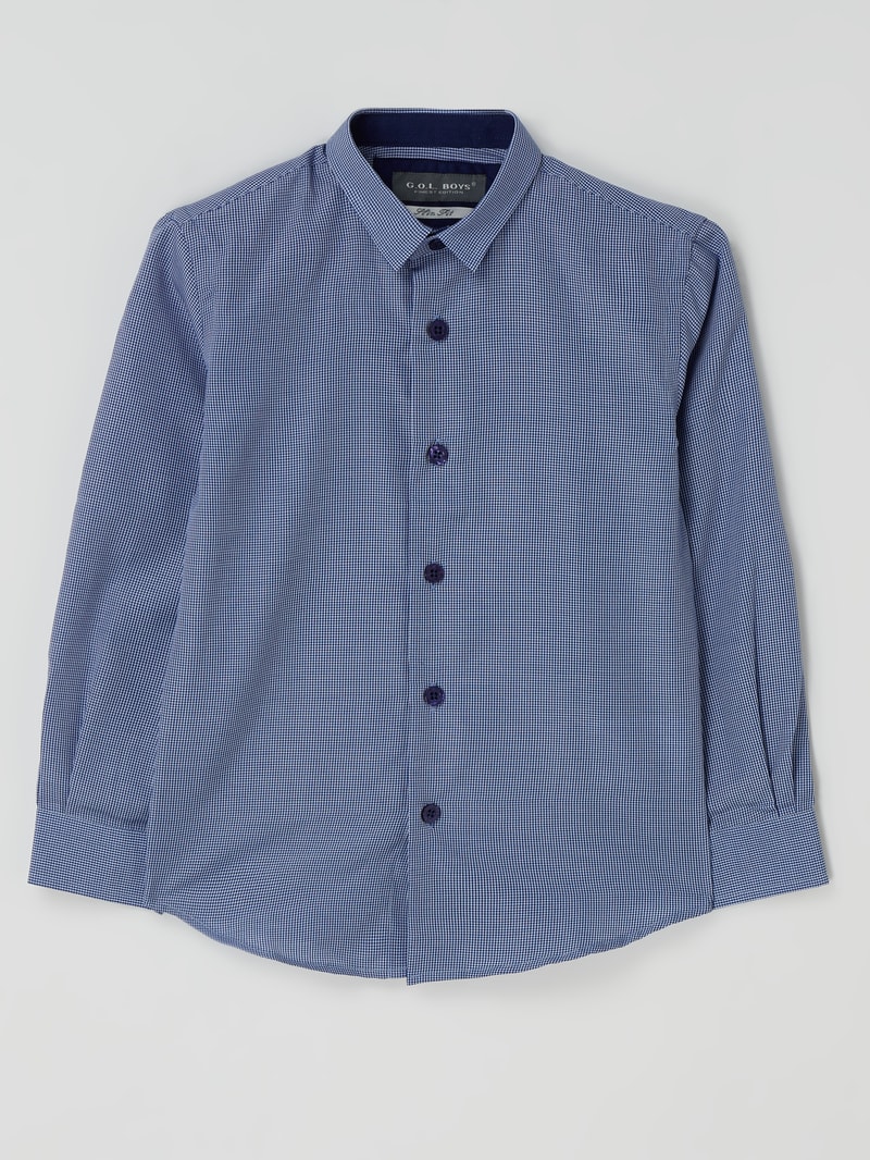 Slim Fit Hemd aus Baumwollmischung in blau
