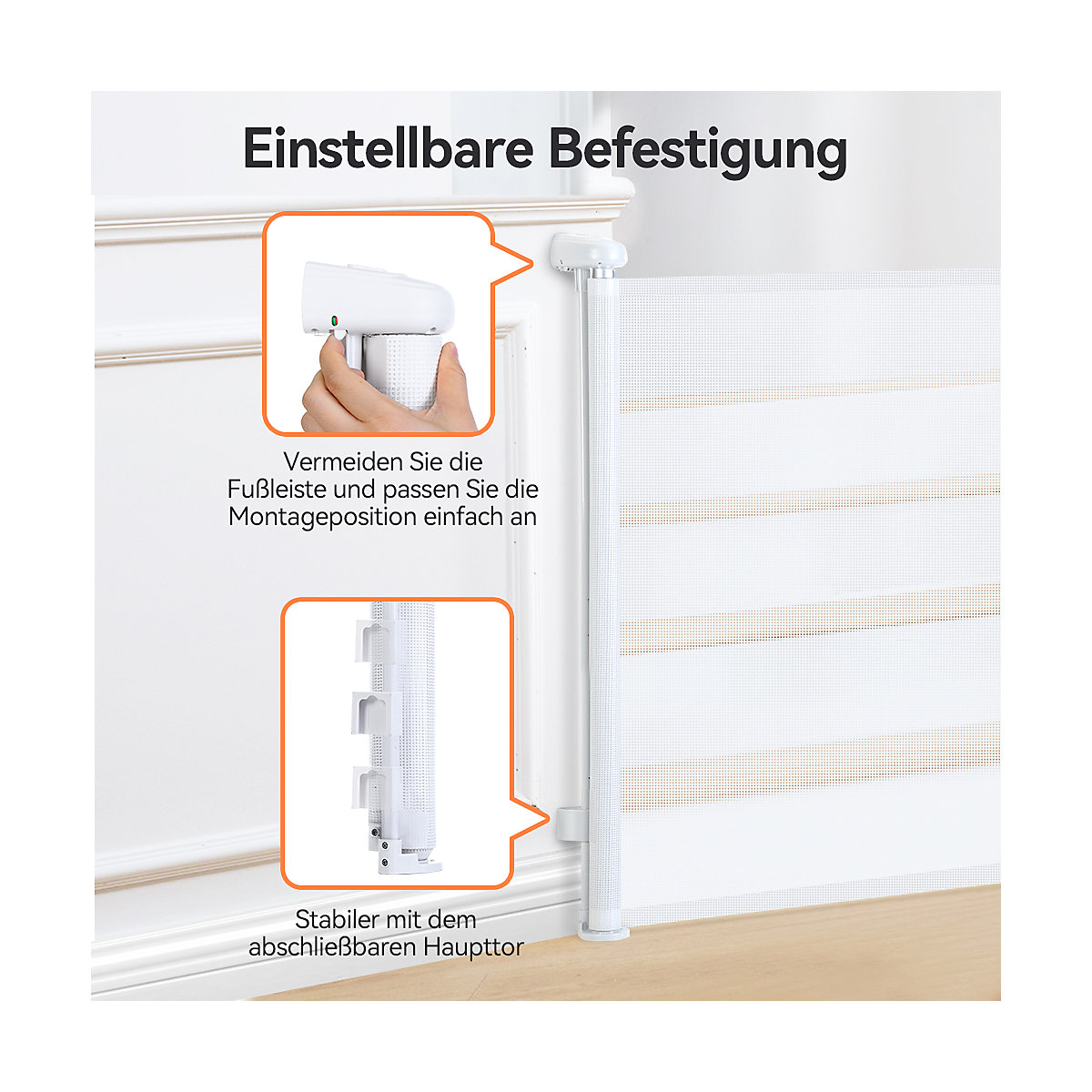 Einziehbare Schutztür Türschutzgitter 0-140cm