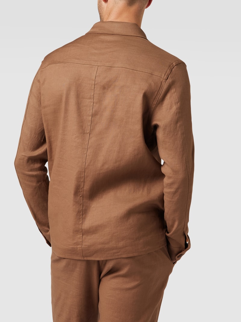 Hemdjacke mit Sportmanschetten Modell 'Chocolate Chip' in hellbraun
