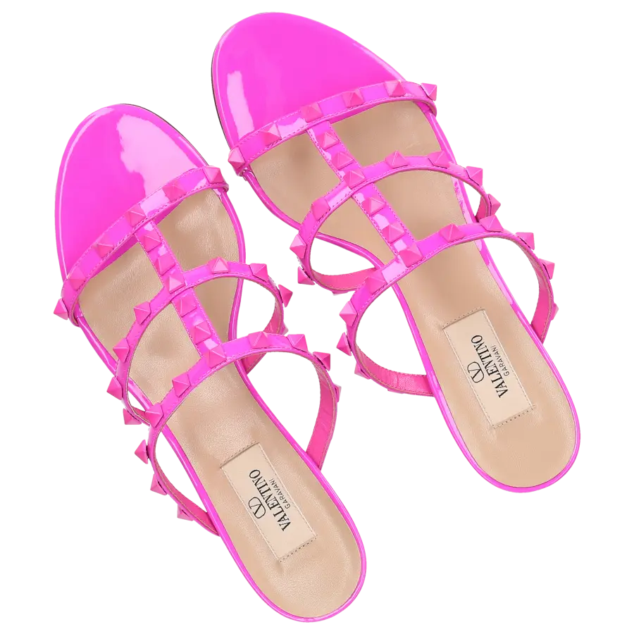 Valentino Garavani - Sandalen ROCKSTUD Lackleder - pink