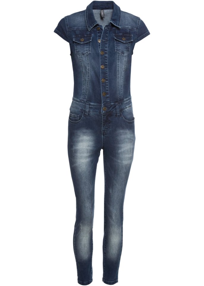 Jeans-Jumpsuit mit Knöpfen