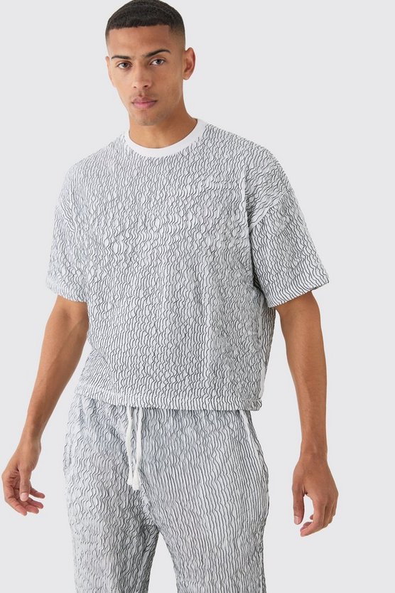 Zweifarbiges kastiges T-Shirt & Hose