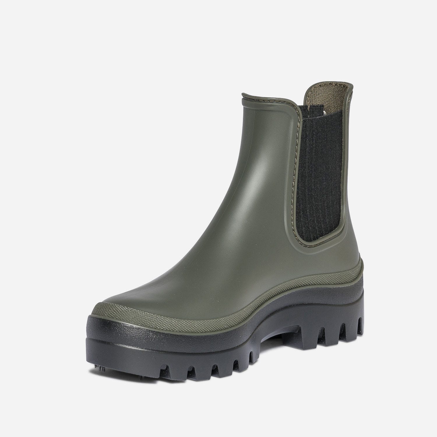 Chelsea boots IGOR kaki à semelle crantée