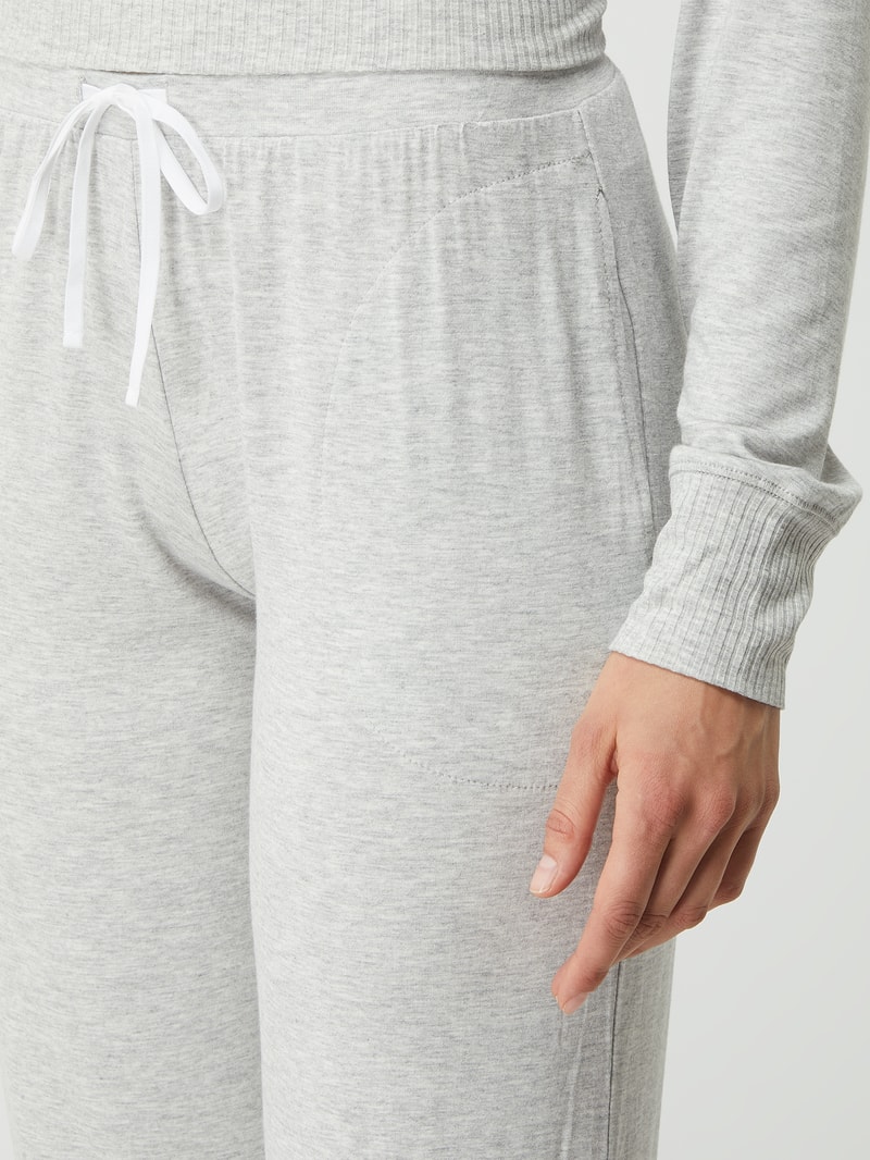 Loungehose mit elastischem Bund in mittelgrau meliert