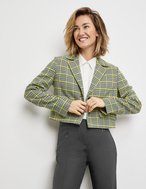 Kurzer Blazer mit Karomuster