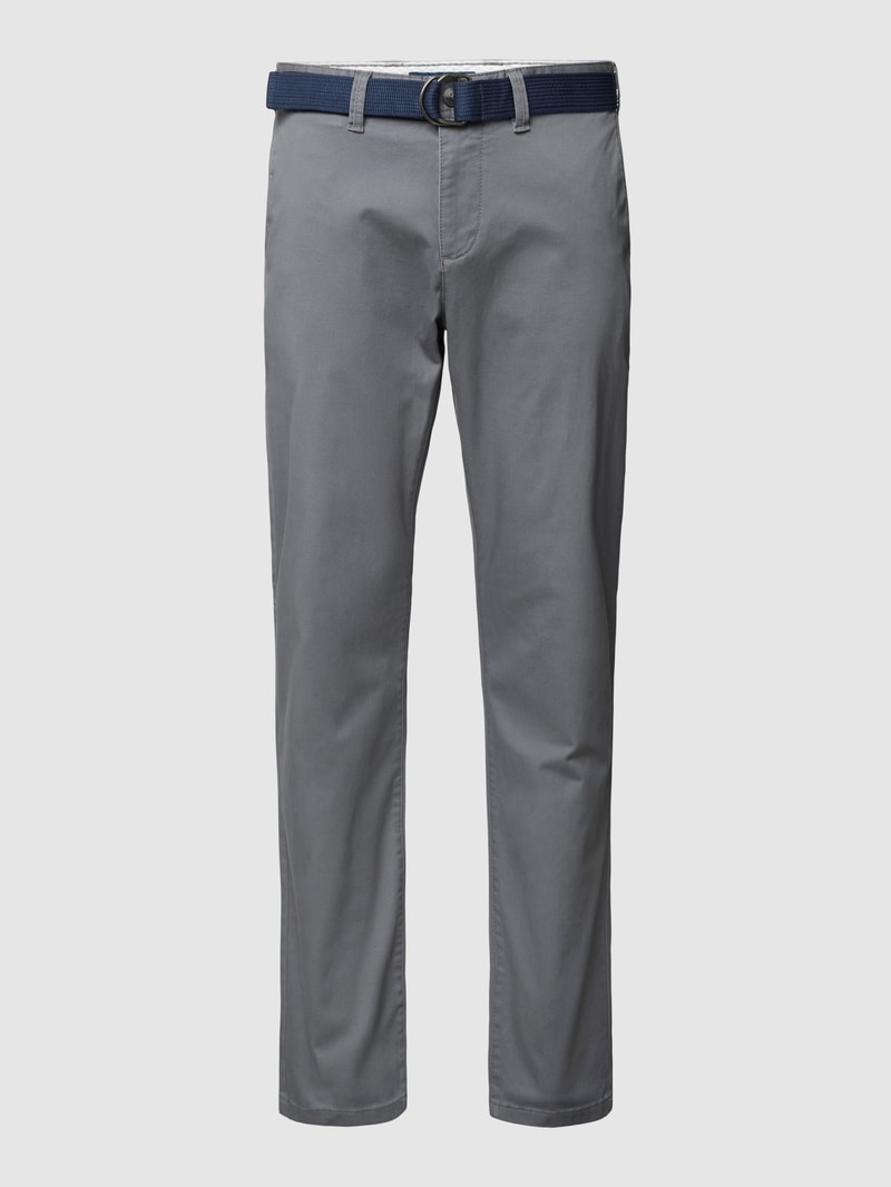 Stoffhose mit französischen Eingrifftaschen in mittelgrau