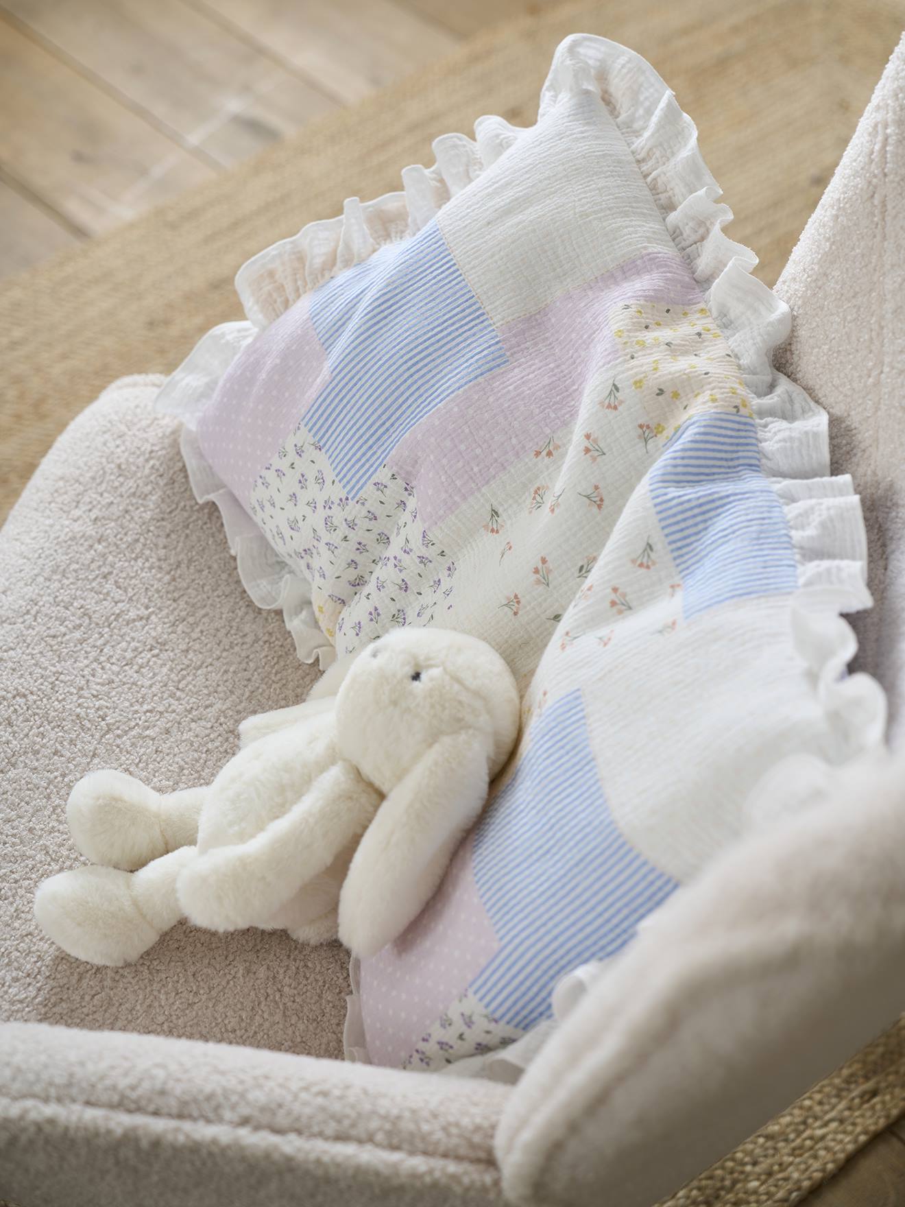 Vertbaudet Baby Kissenbezug SOMMERHAUS, wendbar Oeko-Tex - mehrfarbig