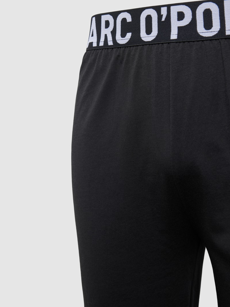 Pyjama-Hose mit elastischem Logo-Bund in schwarz