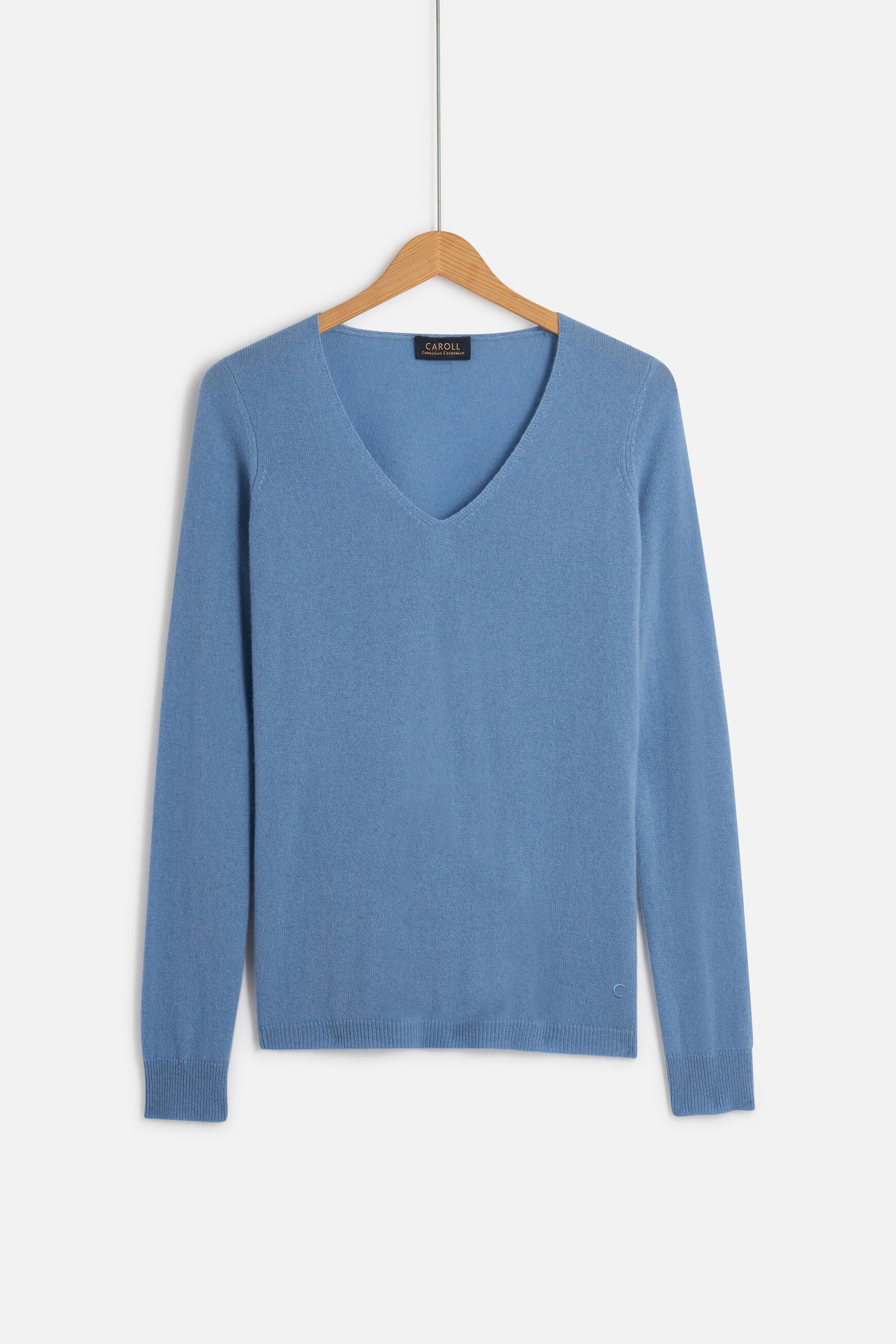 pull eva 100% cachemire denim stone femme
