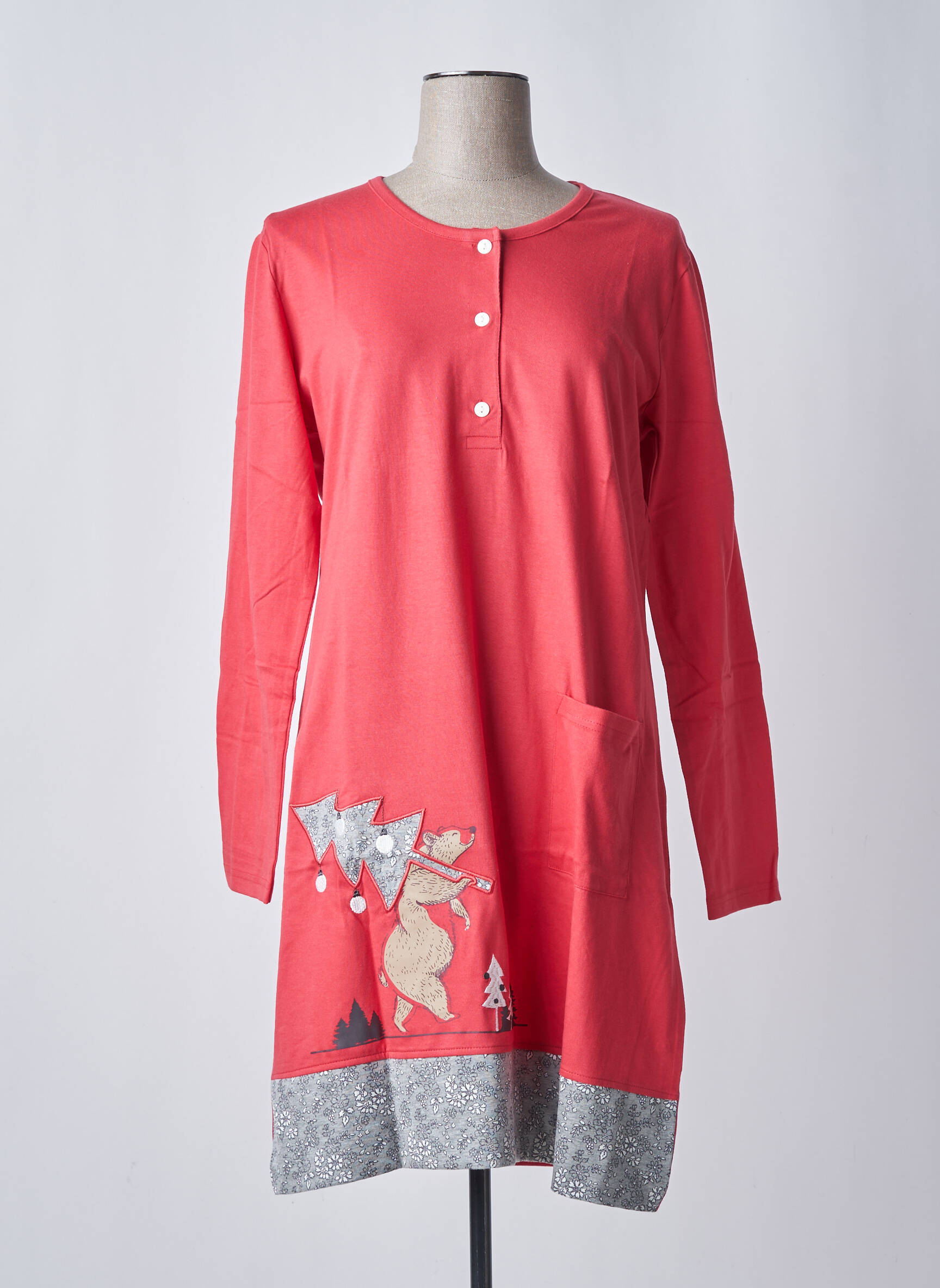 Rose Pomme Chemises De Nuit Femme couleur rouge