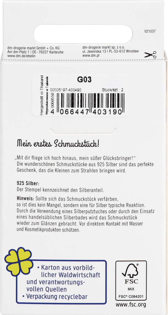 Ohrstecker 925 Silber Marienkäfer, 2 St
