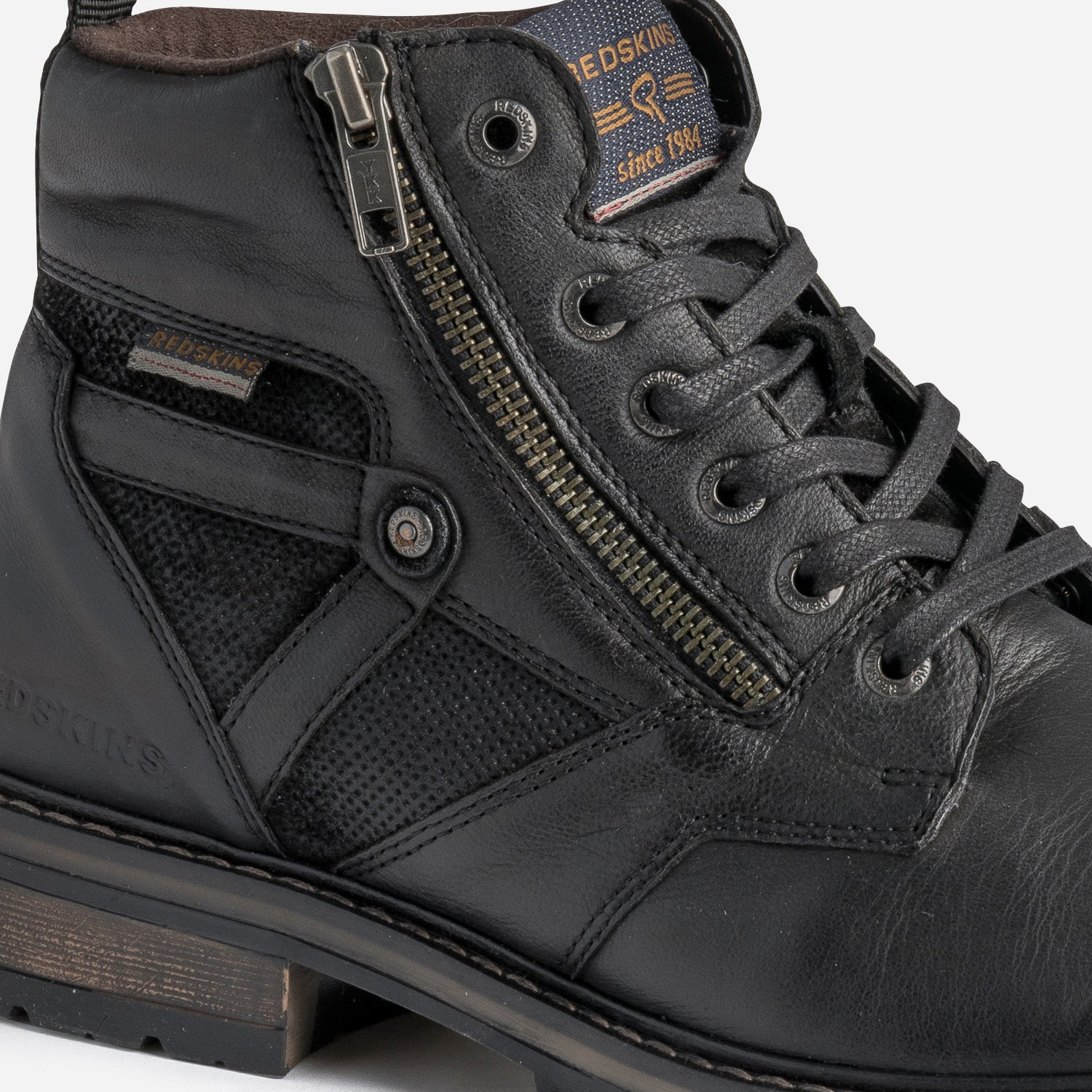 Boots à lacet REDSKINS noire en cuir