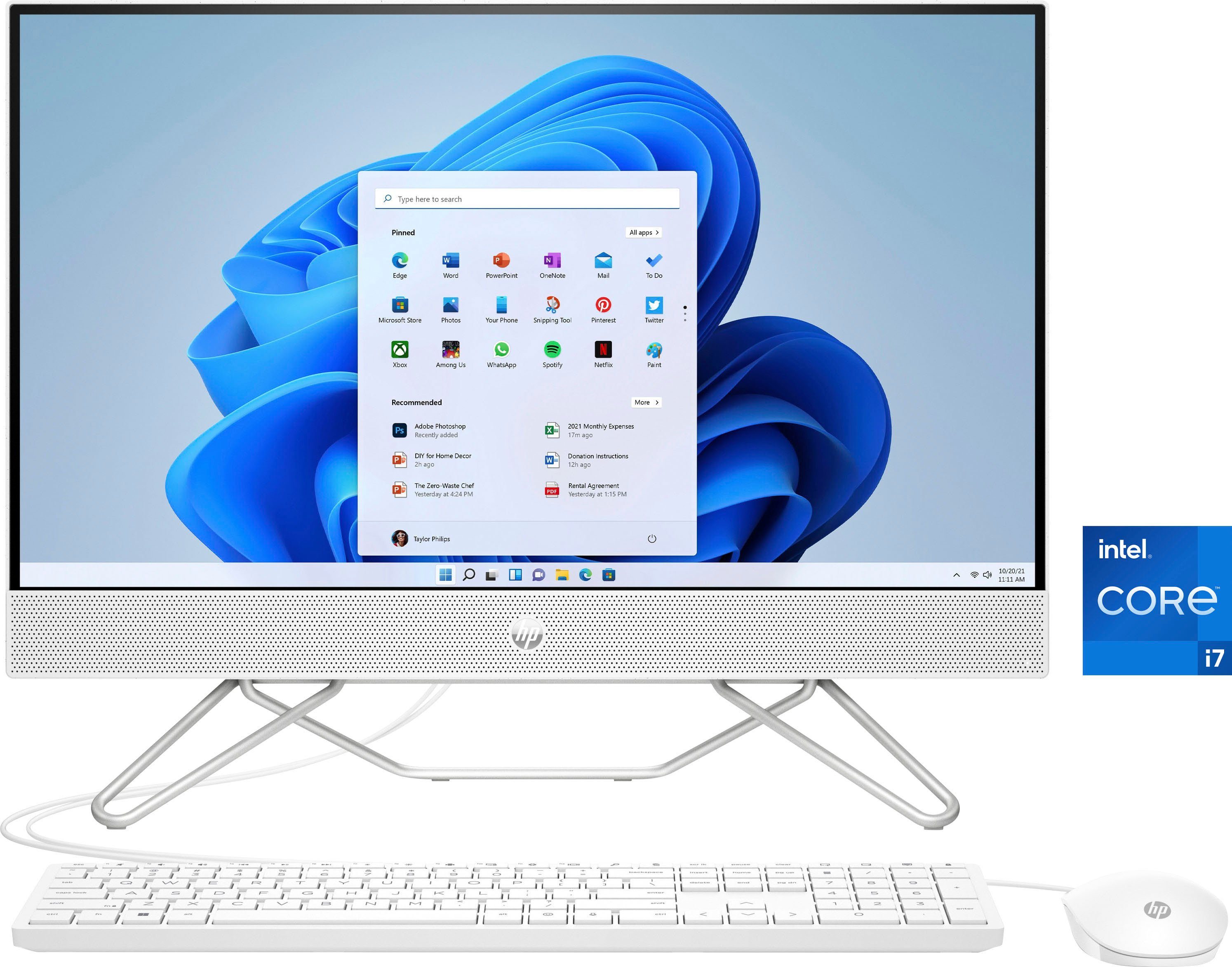 HP 24-cb1211ng All-in-One PC (23,8 Zoll, Intel Core i7 1255U, Iris® Xe, 16 GB RAM, 512 GB SSD)