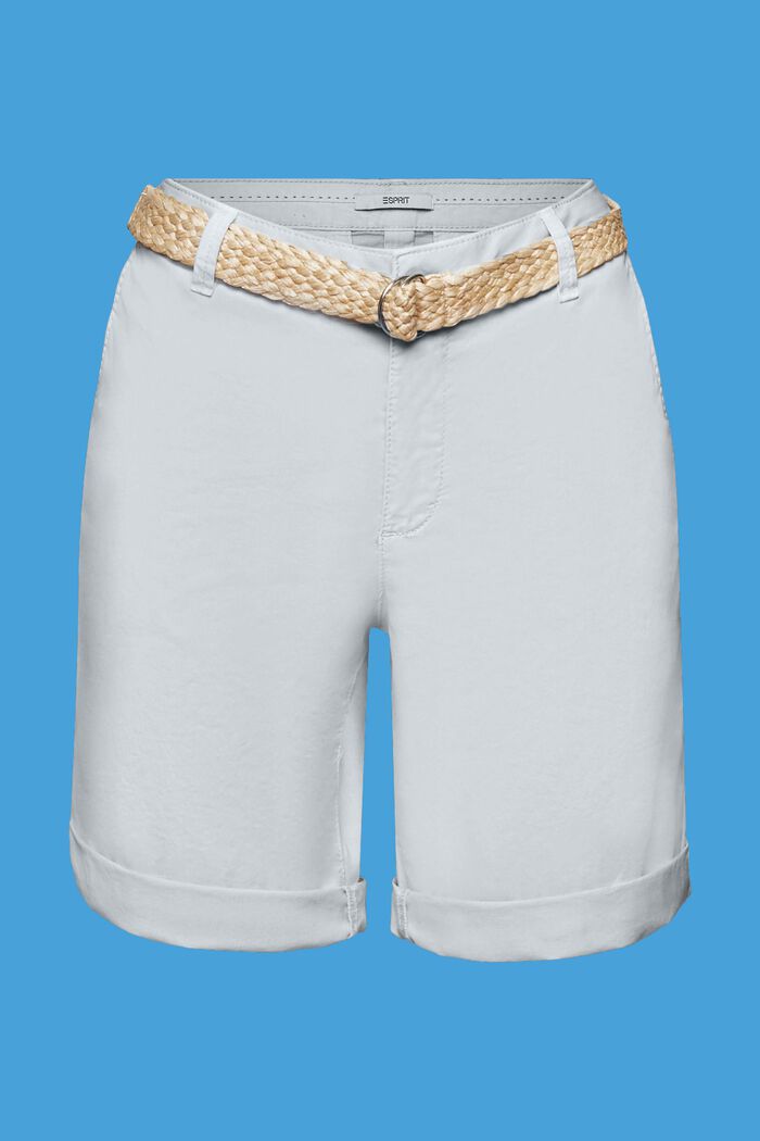 Shorts mit Raffia-Flechtgürtel