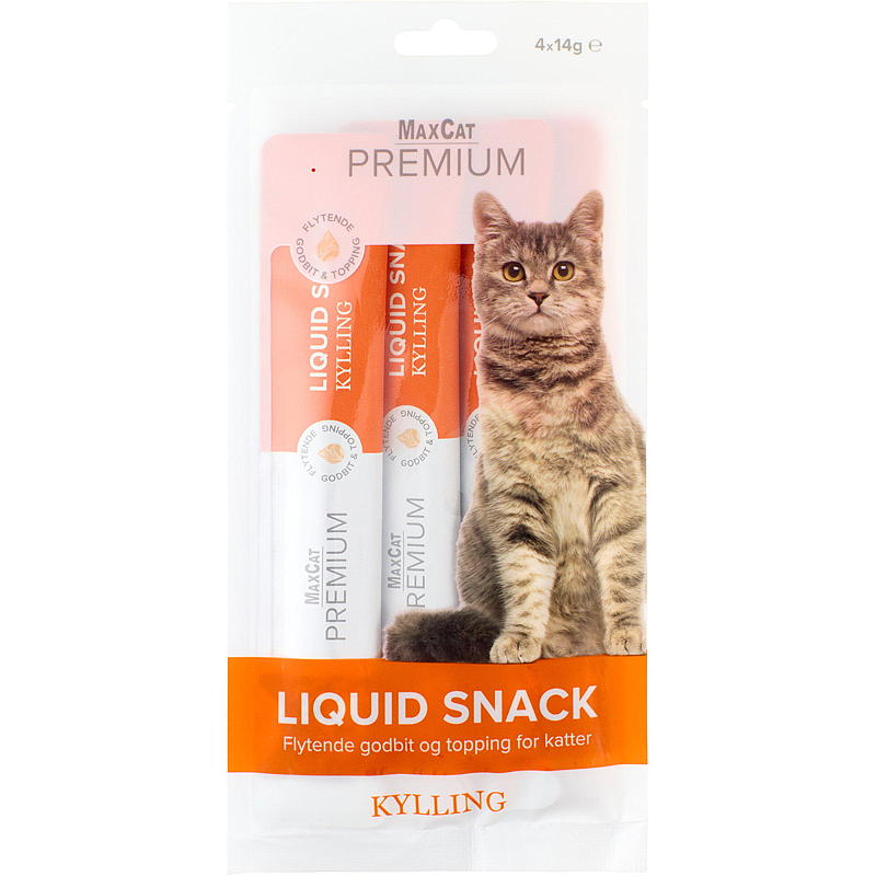 MaxCat Kattesnacks 4x14 g Kylling liquid MaxCat
