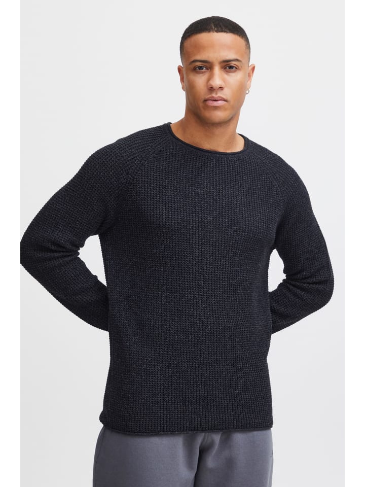 !SOLID Strickpullover SDKotchap 21301069-ME  Melierter Strickpullover mit Rollkanten in Schwarz günstig kaufen