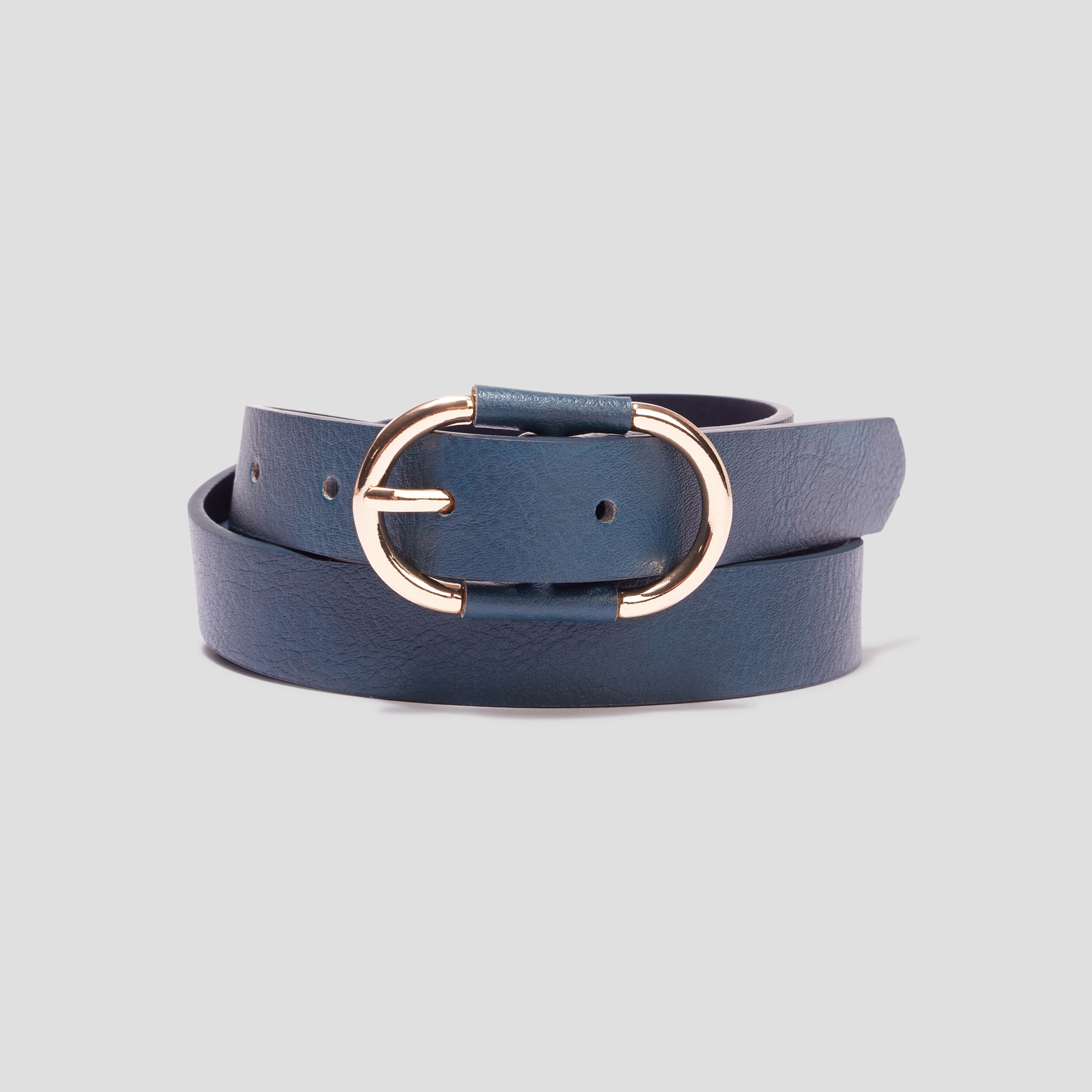 Ceinture avec boucle ovale bleu canard femme | La Halle