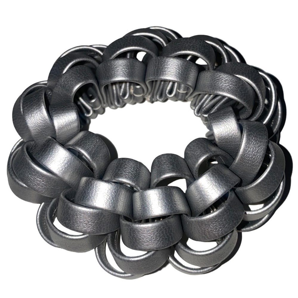 Cléoe Braided Scrunchie Silver