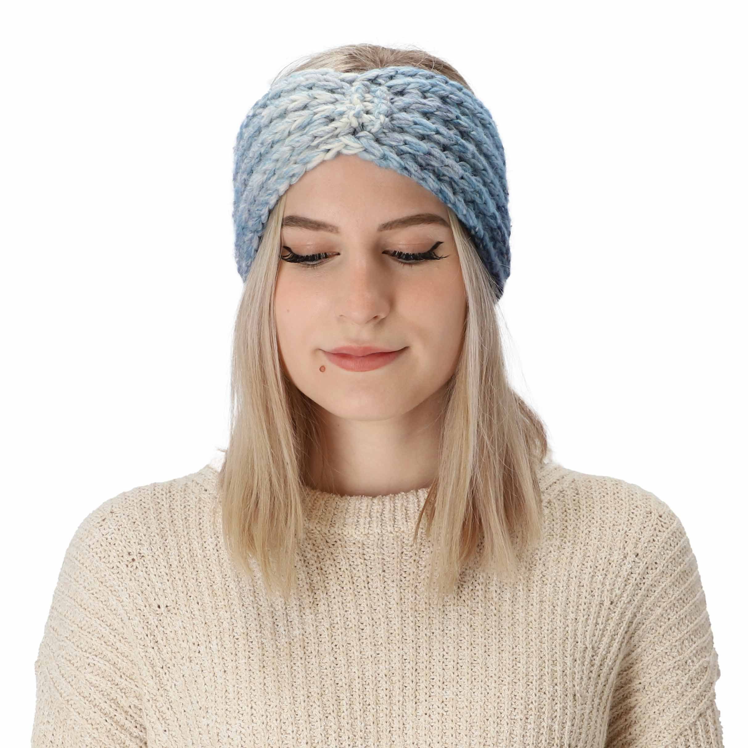 halsüberkopf Accessoires Stirnband Stirnband Strick-Stirnband mit Farbverlauf