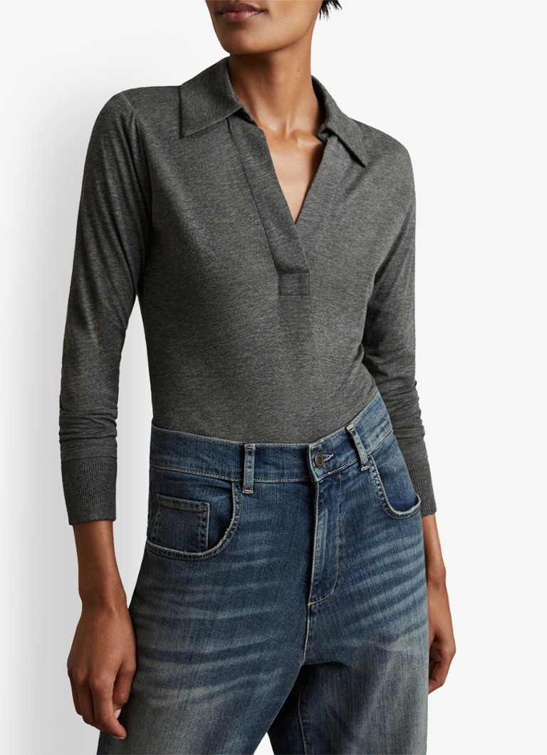 Reiss TRULY Ribbed Ruched Jersey Midi Dress