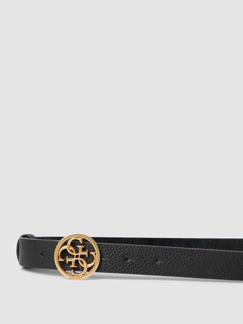 Ledergürtel mit Pinschließe in metallic Modell 'BECCI' in schwarz