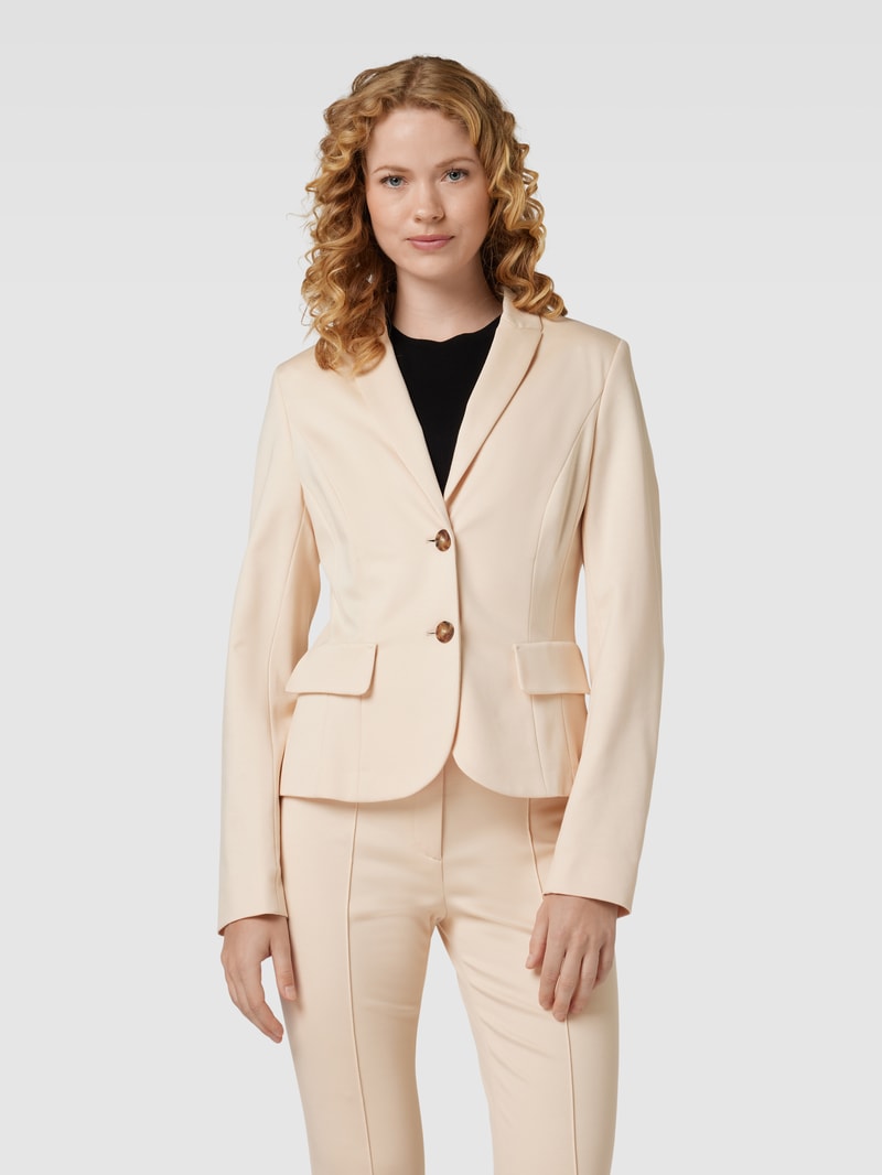 Blazer aus Viskose-Mix mit Stretch-Anteil mit Pattentaschen in offwhite