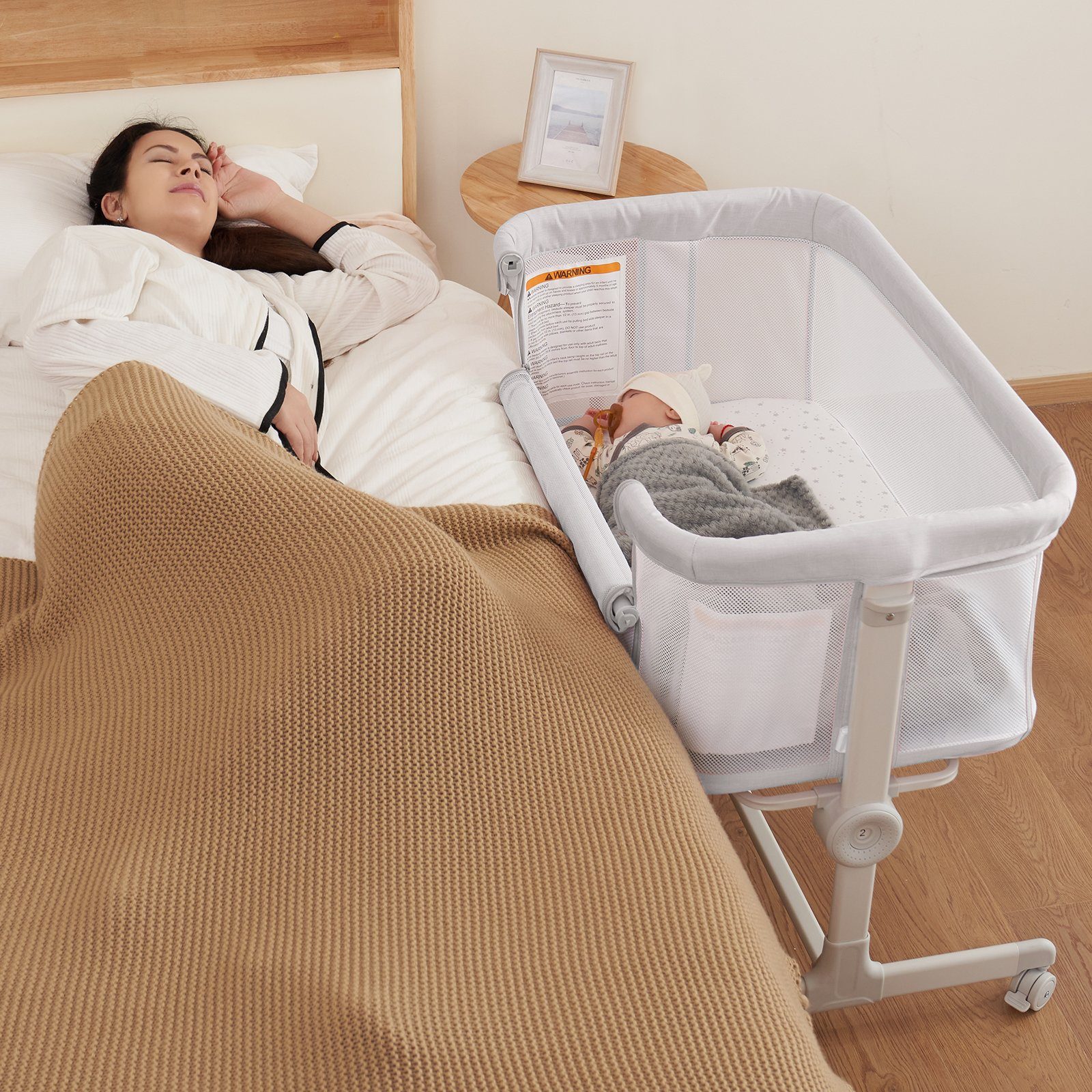 Ezebaby Beistellbett 2 in1 Baby Bett 7 Höhenverstellung