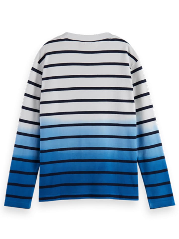 Scotch & Soda Longsleeve in Weiß/ Blau/ Schwarz günstig kaufen
