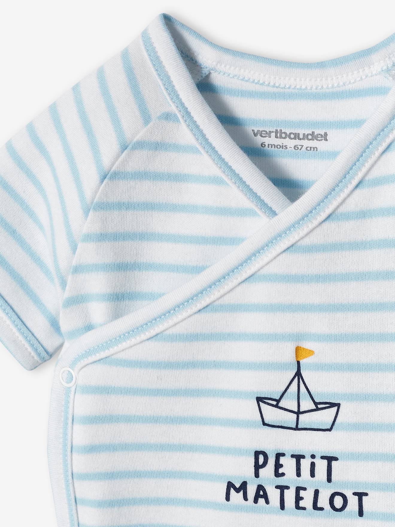 Lot de 3 bodies bébé mouette ouverture naissance moutarde
