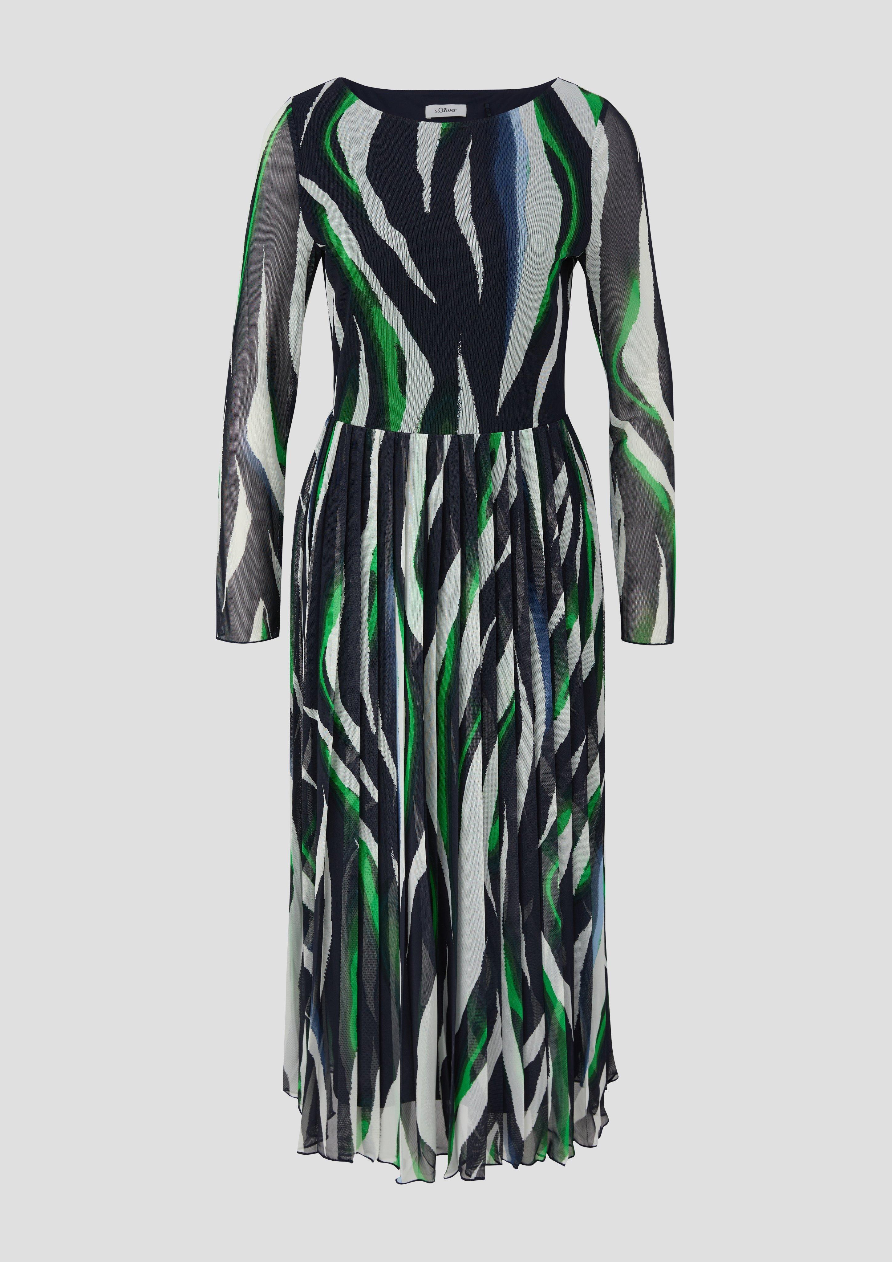 Mesh-Kleid mit Plisseefalten  2138082-59A2