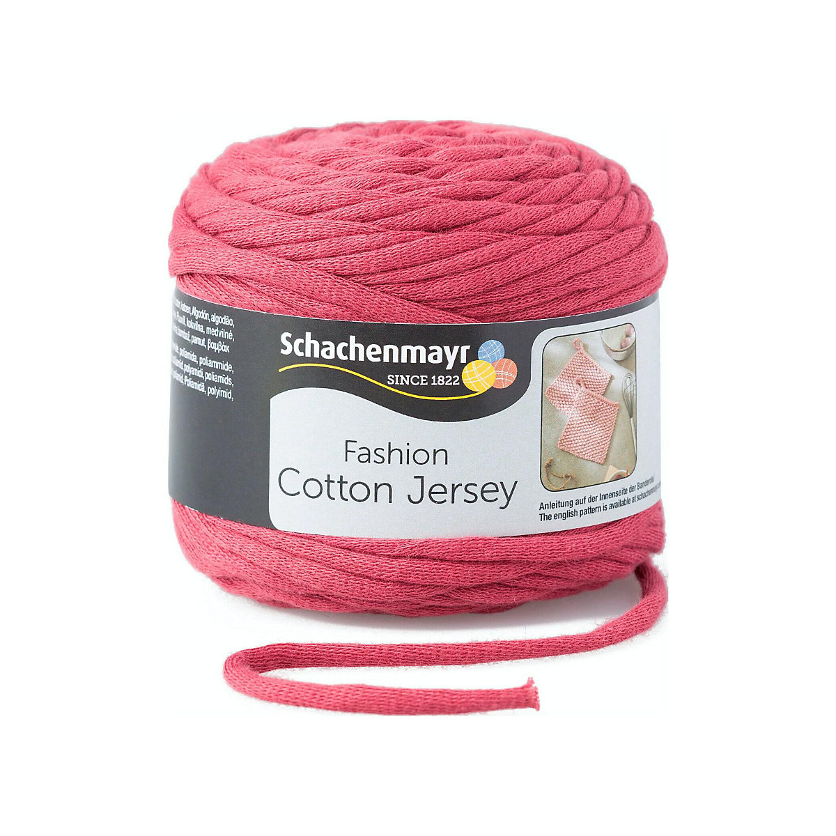 Handstrickgarne Cotton Jersey, 100g Weinrot