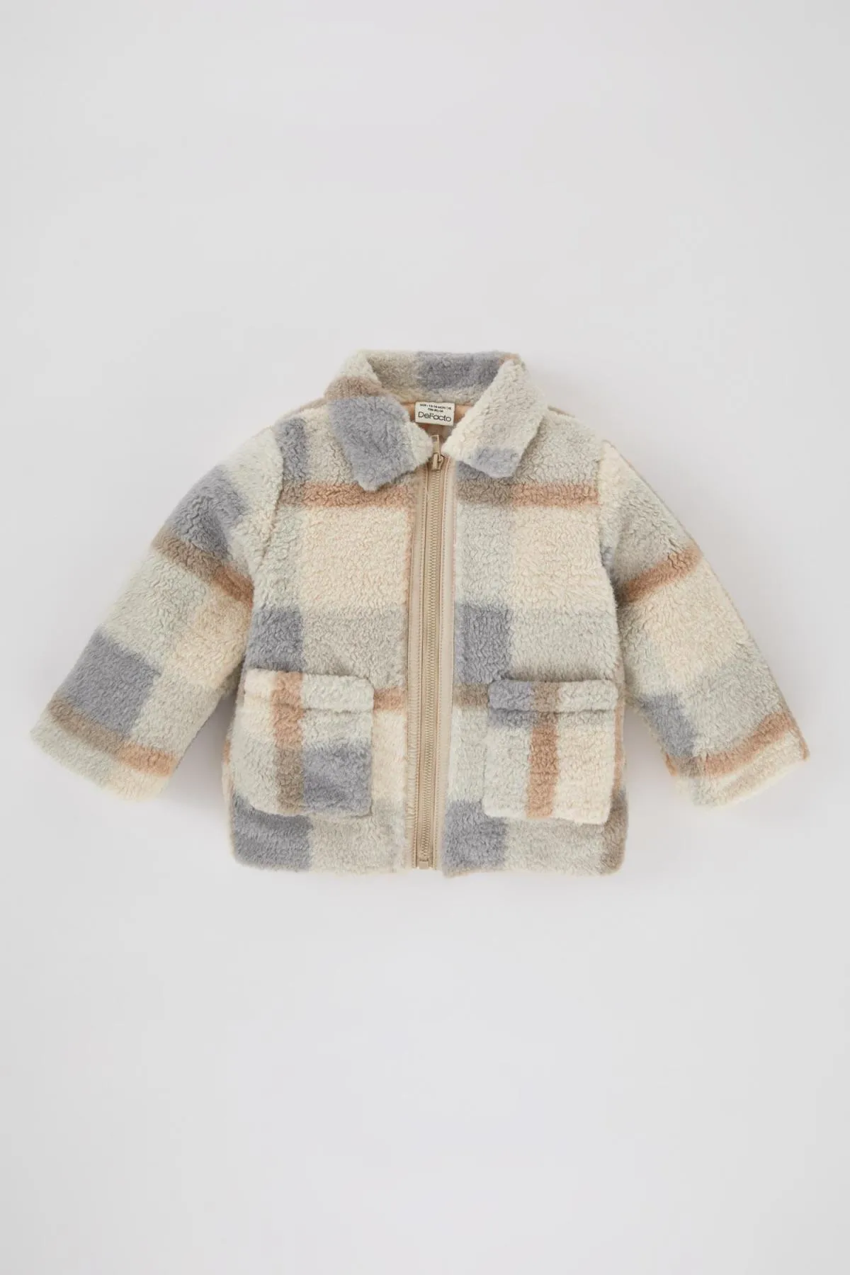 DeFacto  Baby-Cardigan aus Welsoft-Plüsch mit Hemdkragen und Hemdkragen