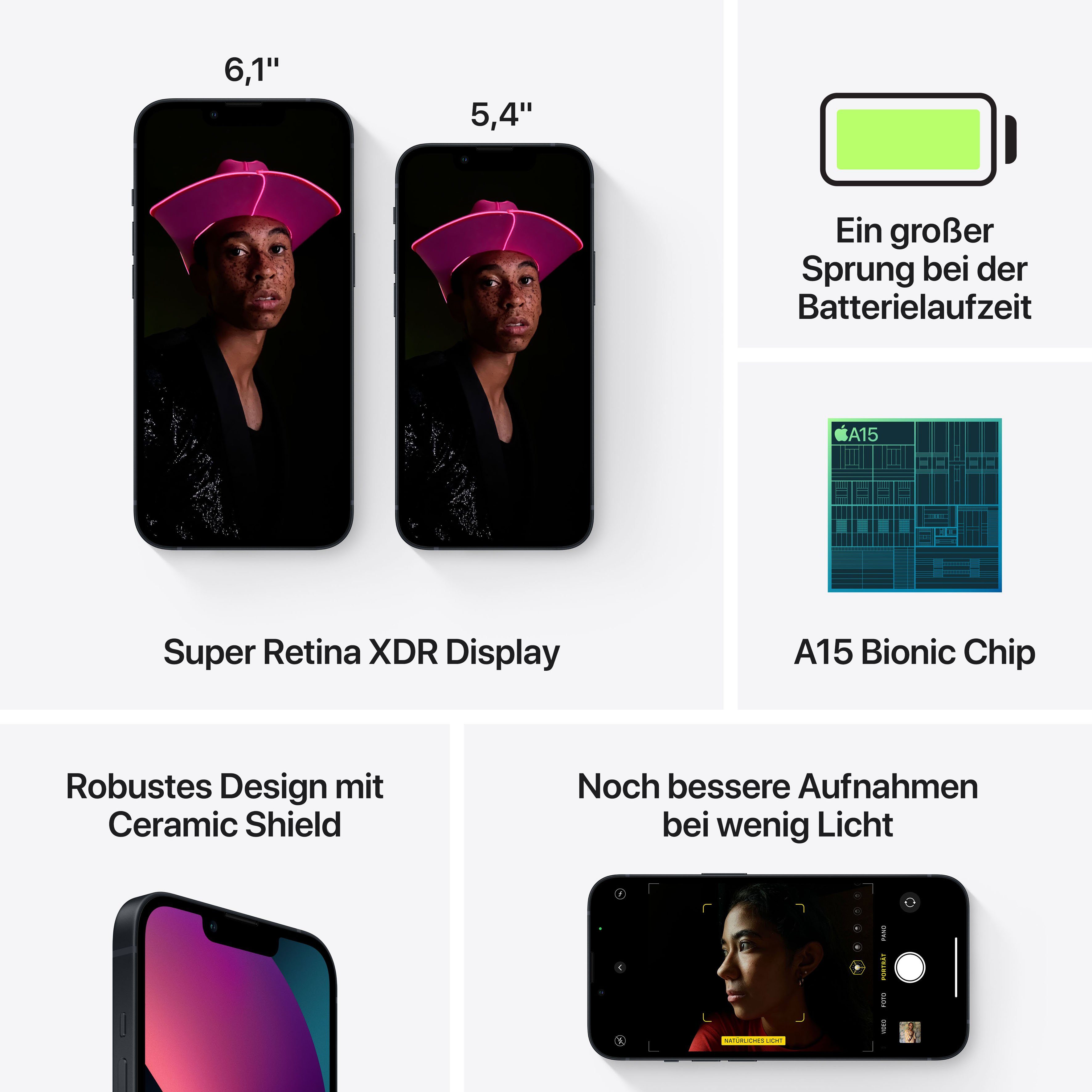 Apple iPhone 13 Smartphone (15,4 cm/6,1 Zoll, 512 GB Speicherplatz, 12 MP Kamera)