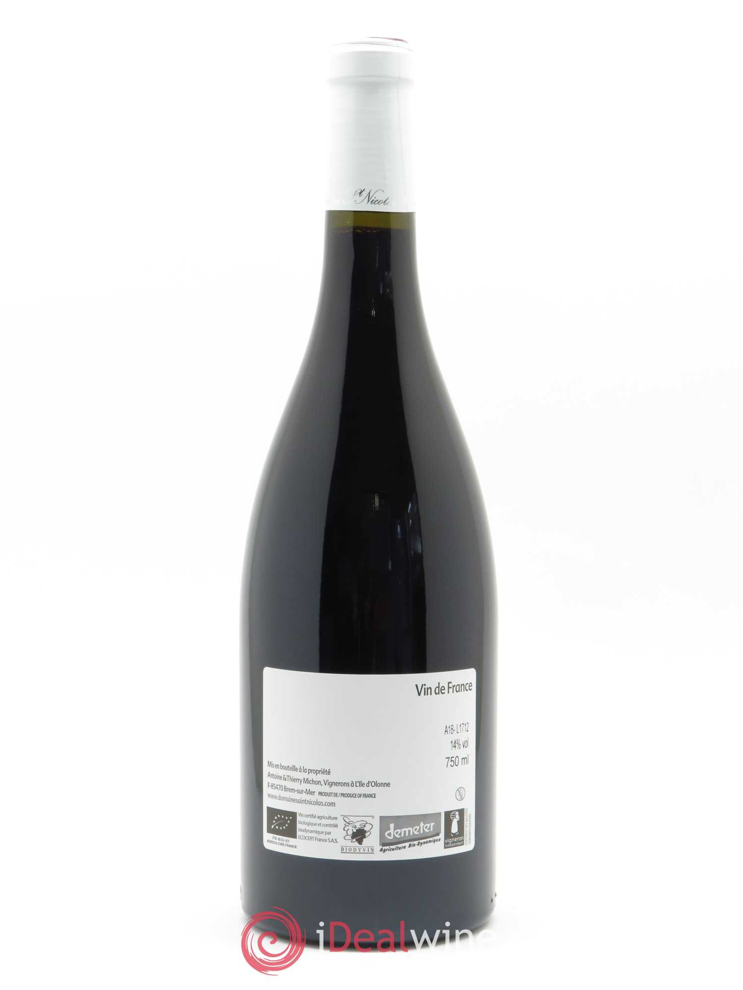 Vin de France Cuvée Jacques Domaine Saint Nicolas   - Lot de 1 Bouteille