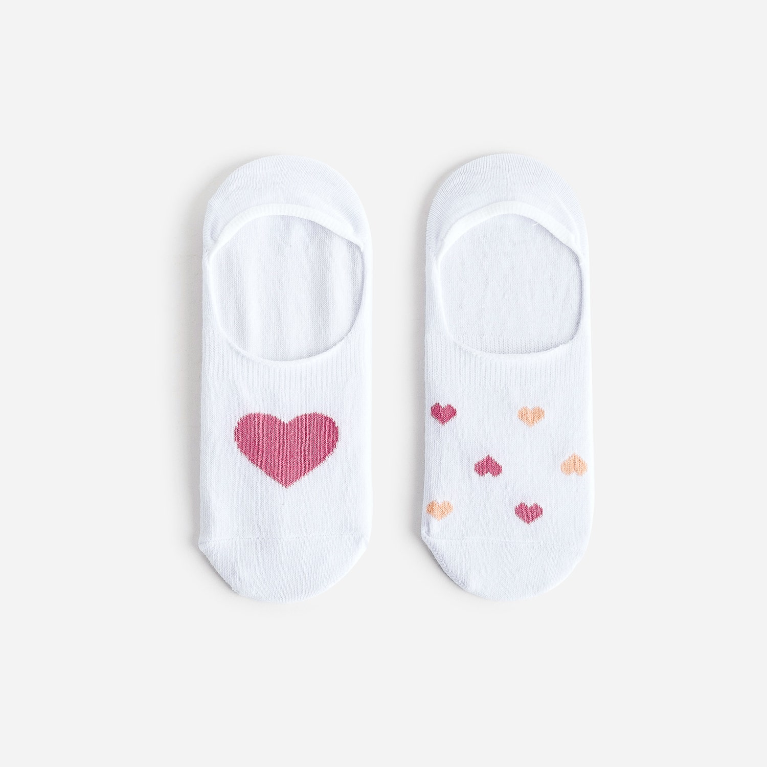 Chaussettes invisibles blanches à motifs cœurs