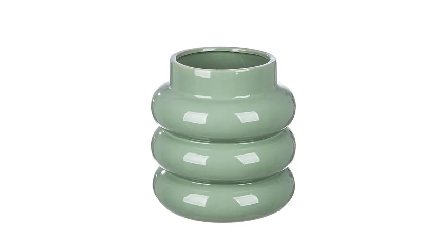 GILDE Vase Rim Keramik H=24cm Grün