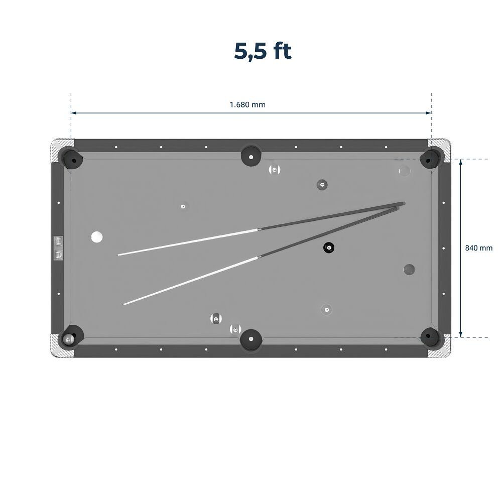 Sportime Billardtisch Billardtisch Galant, In 5,5 ft (190x106 cm), 7 ft (215x118 cm) & 8 ft (246x134 cm)
