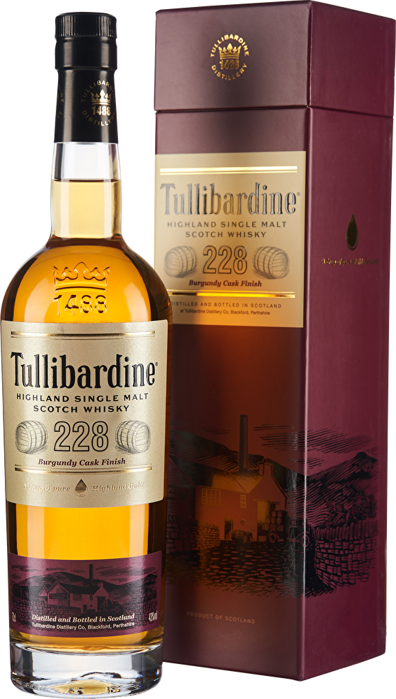 Tullibardine Scotch Whisky Single Malt 228 Burgundy Finish 0,7 Liter im Geschenkkarton