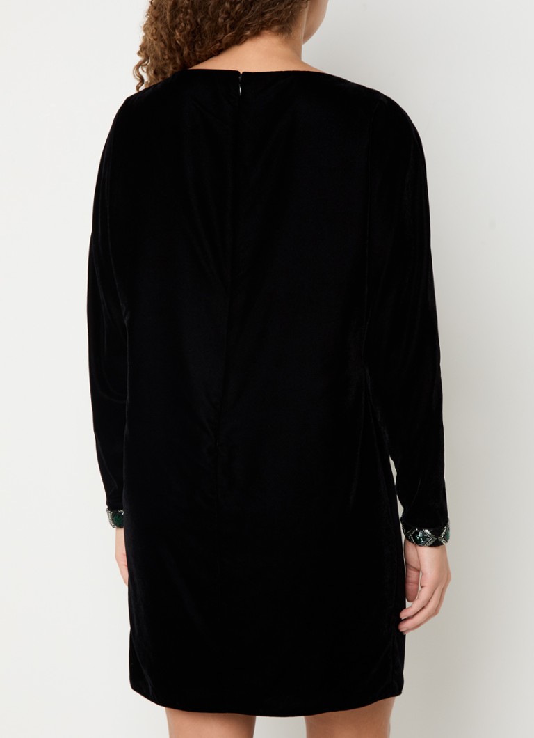 Vestido curto de veludo Ralph Lauren com decote canoa