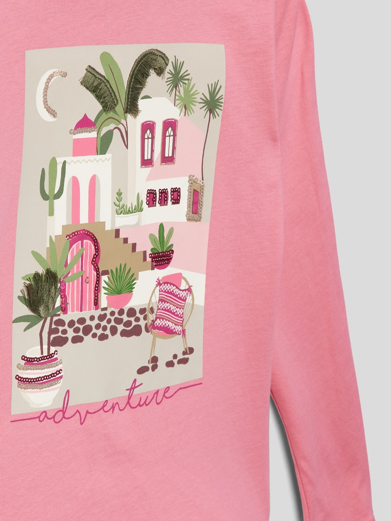 Longsleeve und Haargummi im Set in fuchsia