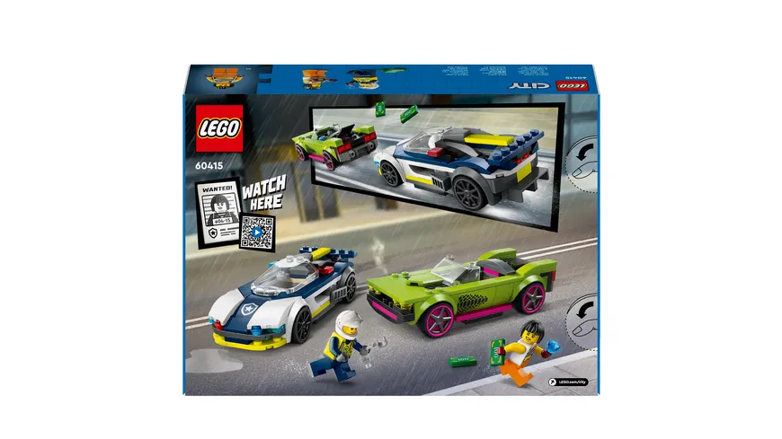 LEGO City 60415 Verfolgungsjagd mit Polizeiauto und Muscle Car