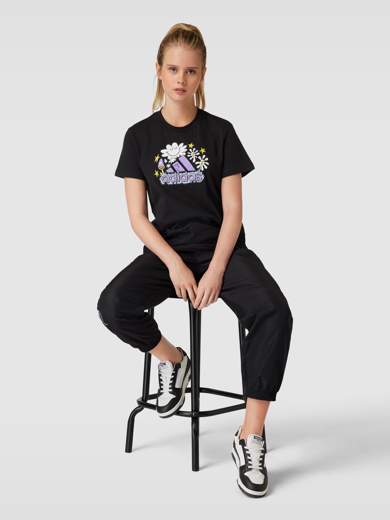 T-Shirt mit Motiv-Print Modell 'DOODLE' in schwarz