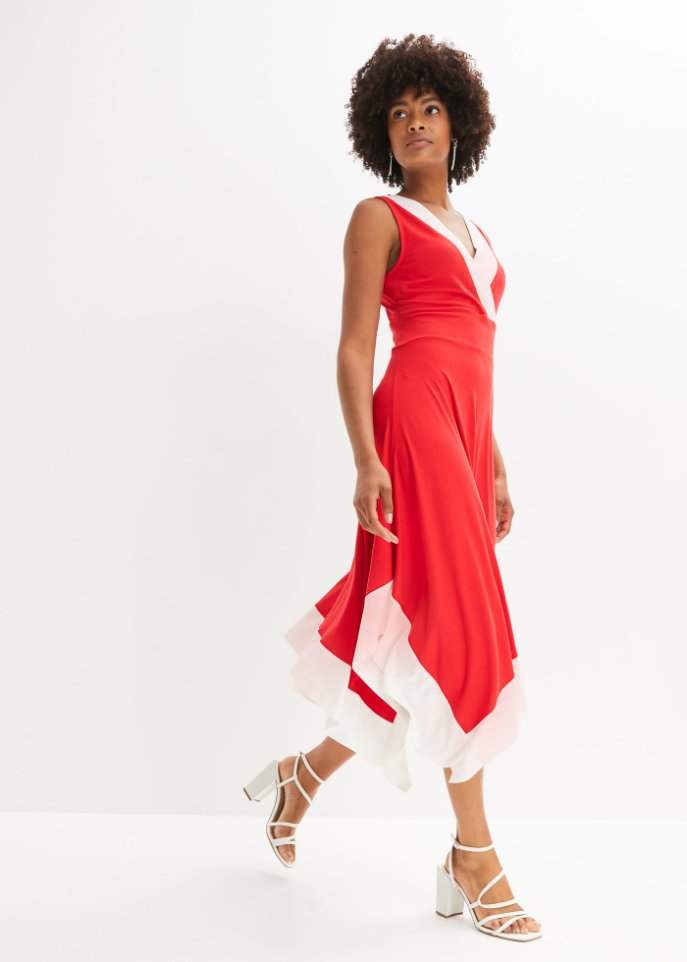Midikleid mit weitem Rock