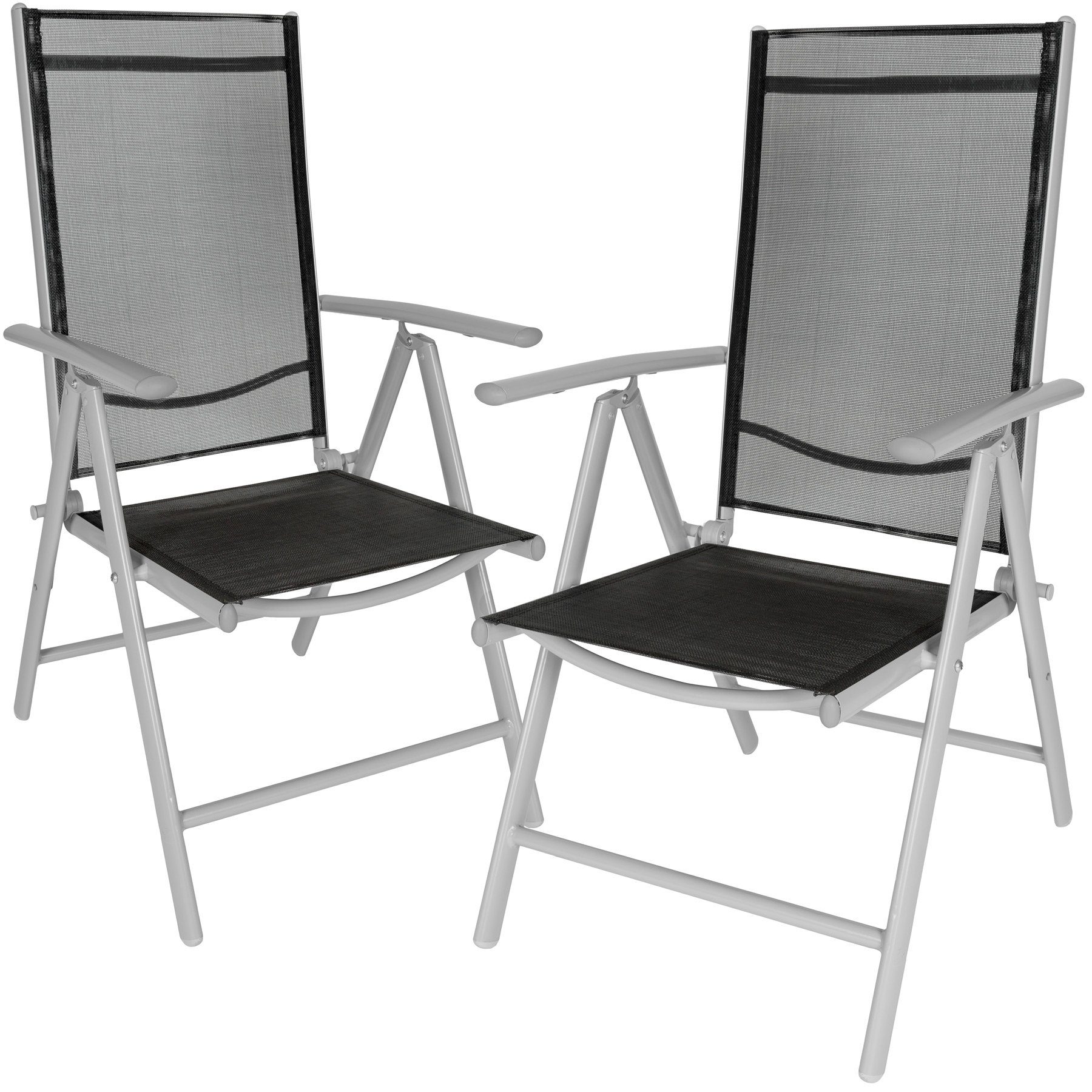 tectake Gartenstuhl Marilena (2er Set, 2 St), Verstellbare Rückenlehne