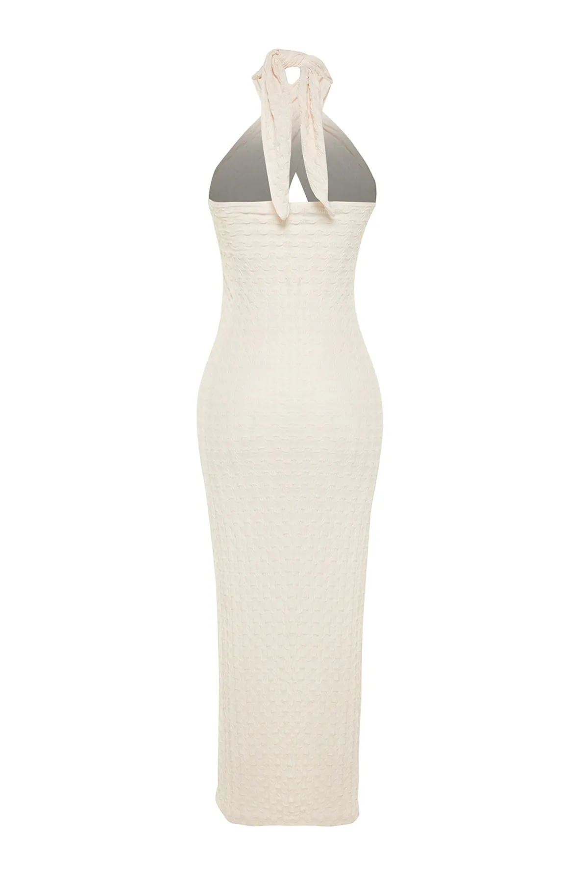 Trendyol Collection  Ecru-tailliertes Maxi-Strandkleid mit Cut-out/Fensterausschnitt TBESS23EL00098