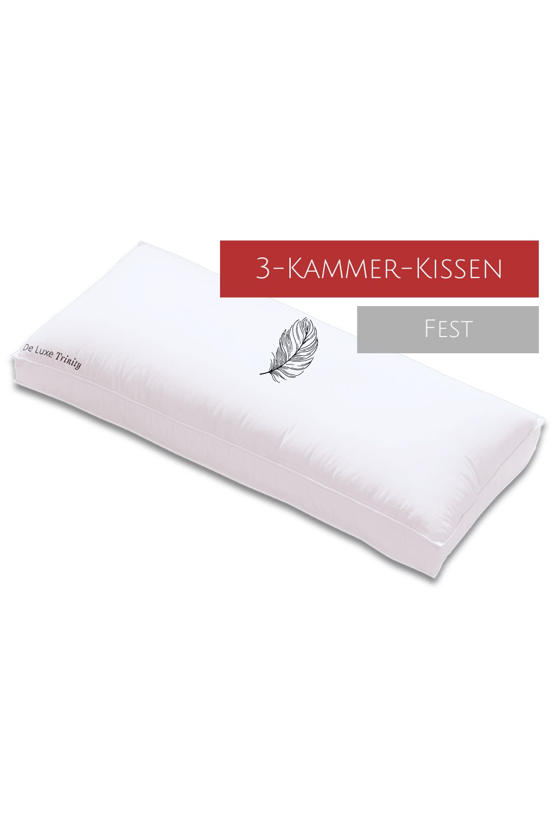 3-Kammer-Kopfkissen Trio Kissen De Luxe Trinity fest, Kauffmann, Füllung: Außenkammer: 100% Gänsedaunen, Innenkammer: 100% Gänsefedern, Bezug: 100% Baumwolle, allergikerfreundlich
