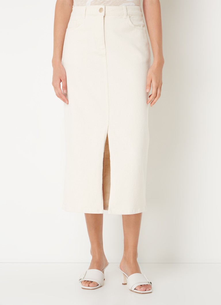 Jupe midi en denim Phase Eight Amani avec fente
